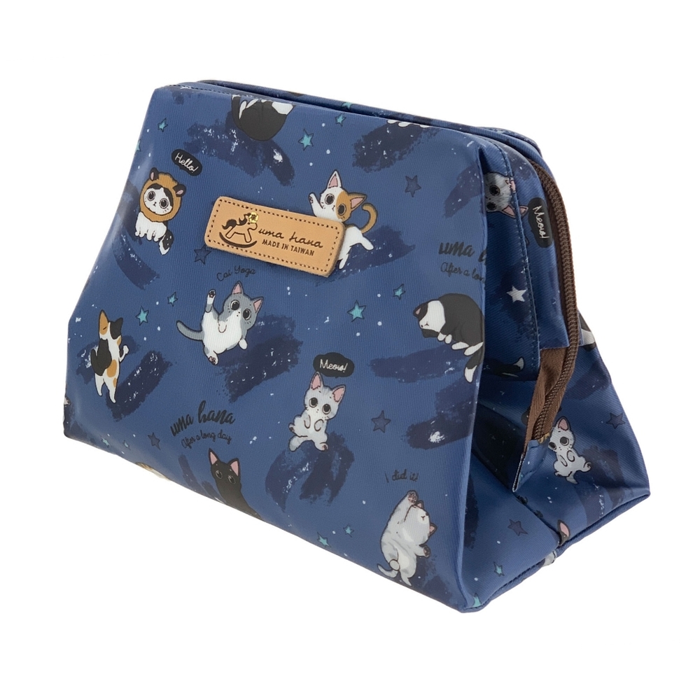 Waterproof Cat Large Opening Makeup Bag